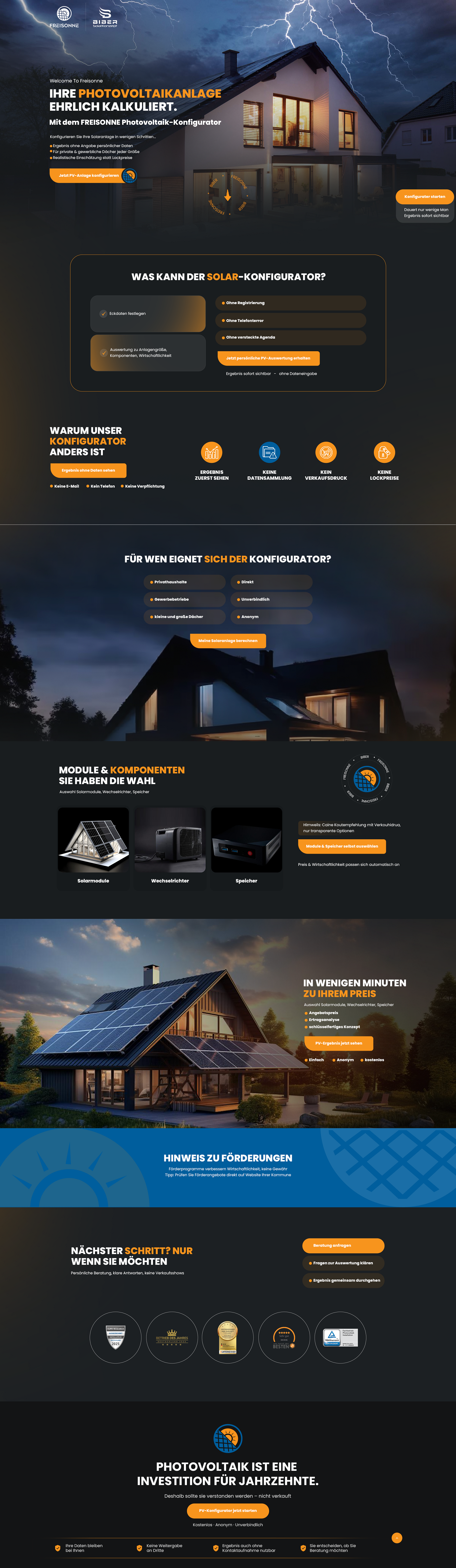 Landing Page Design by NZ Creatives for BIBER SolarKonzept GmbH | Design #37216425