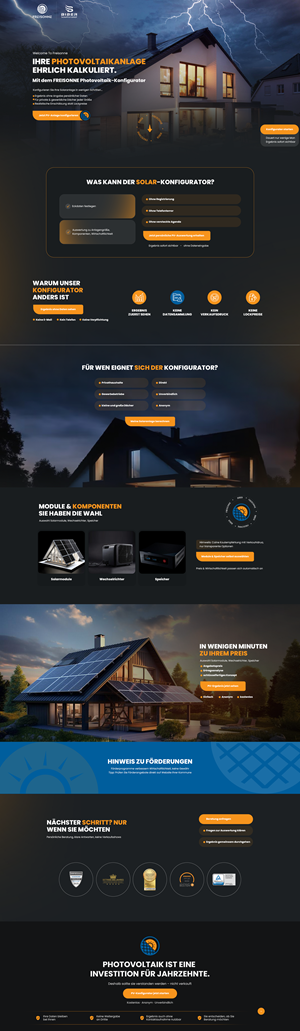 Landing Page Design by NZ Creatives for BIBER SolarKonzept GmbH | Design: #37216425