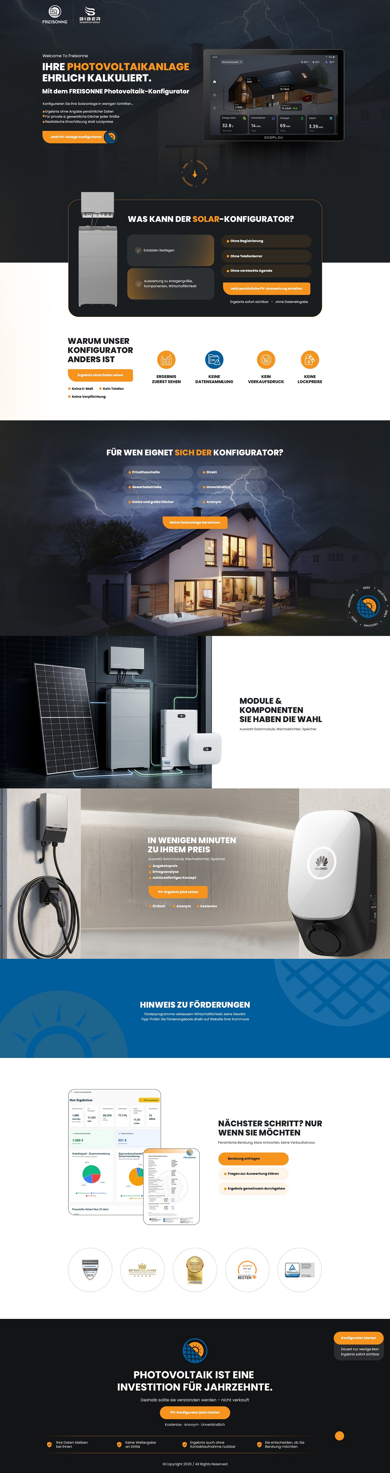 Landing Page Design by NZ Creatives for BIBER SolarKonzept GmbH | Design #37227416