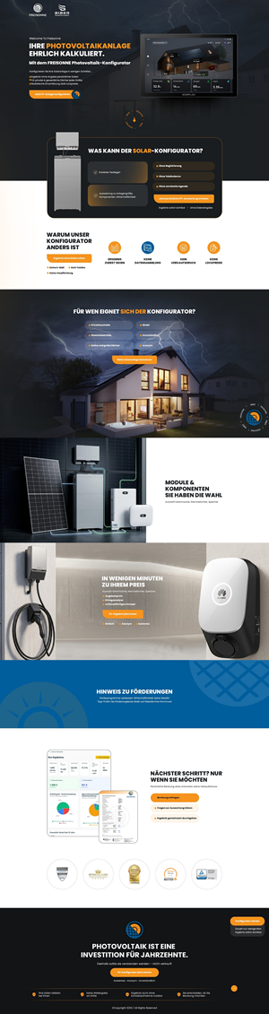 Landing Page Design by NZ Creatives for BIBER SolarKonzept GmbH | Design #37227416