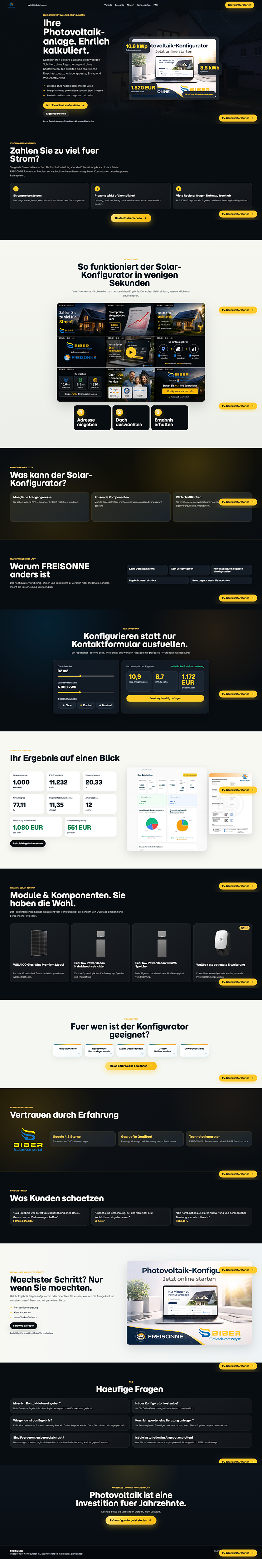 Landing Page Design by Thingkazupa Design for BIBER SolarKonzept GmbH | Design #37219976