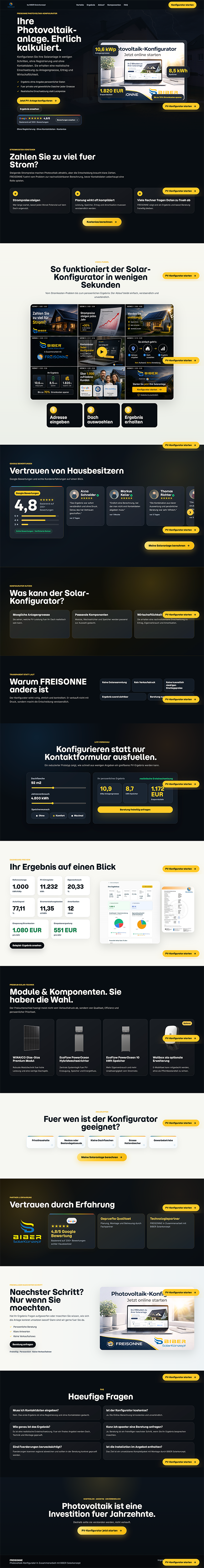Landing Page Design by Thingkazupa Design for BIBER SolarKonzept GmbH | Design #37231239