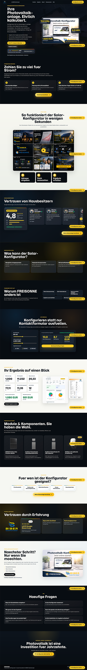 Landing Page Design by Thingkazupa Design for BIBER SolarKonzept GmbH | Design #37231239