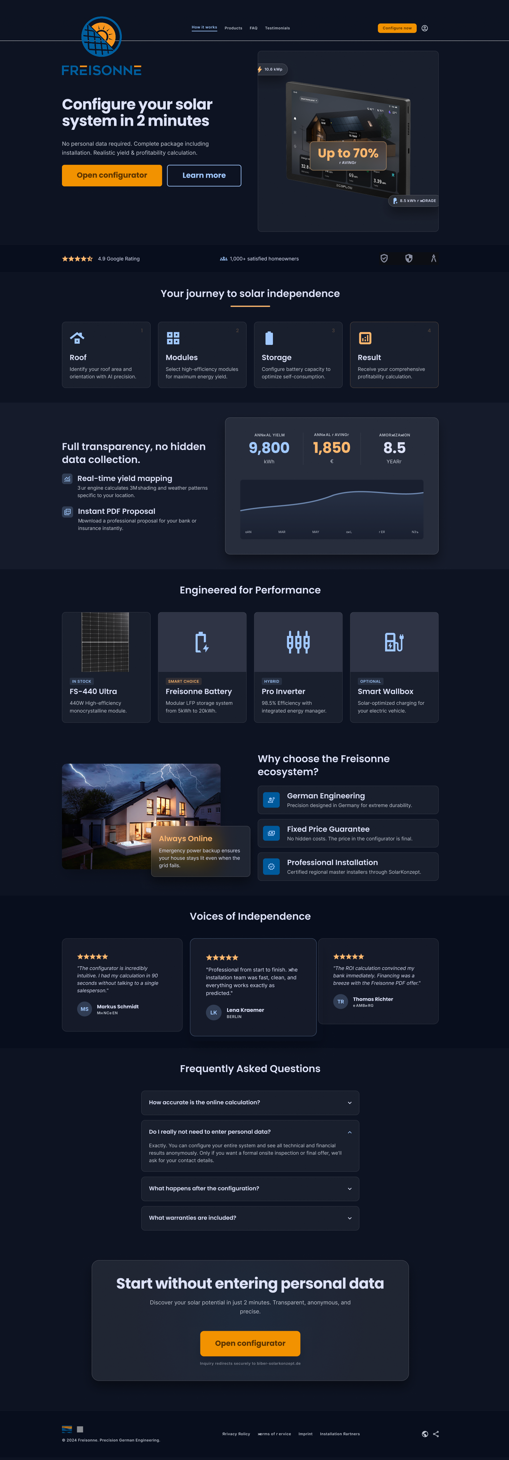 Landing Page Design by Kkanti for BIBER SolarKonzept GmbH | Design #37238987