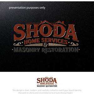 Logo Design by Hamza  Al-Muttalib for Shoda Home Services & Masonry Restoration | Design: #37262108