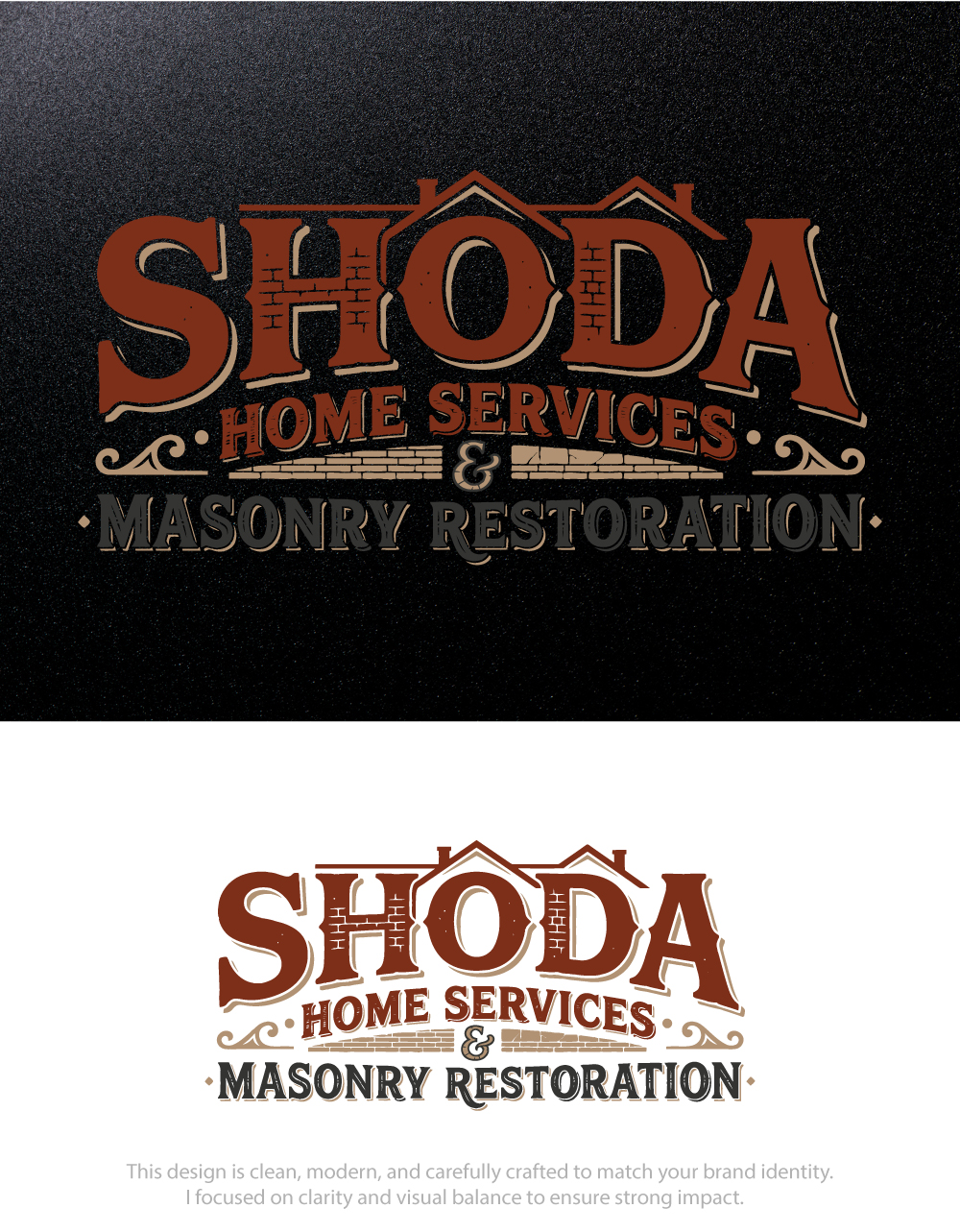 Logo Design by Hamza  Al-Muttalib for Shoda Home Services & Masonry Restoration | Design #37262628