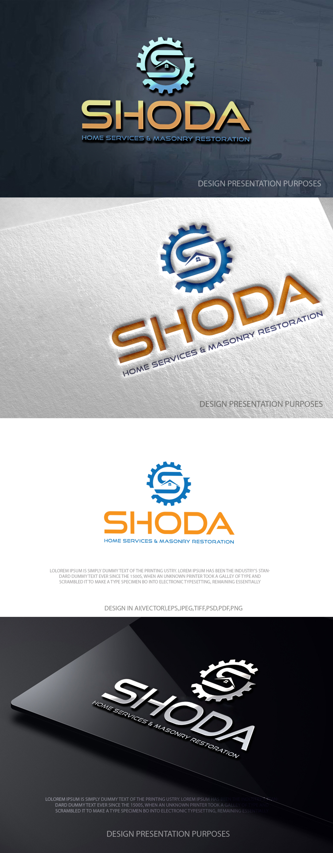 Diseño de Logo por zebronicgraphic para Shoda Home Services & Masonry Restoration | Diseño #37249947