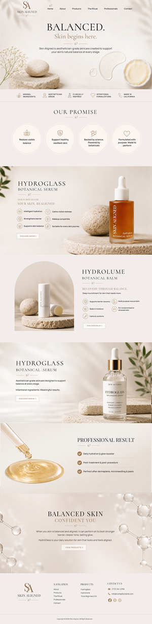 Diseño Web por Blue Sparrow para Skin Aligned  | Diseño: #37258343