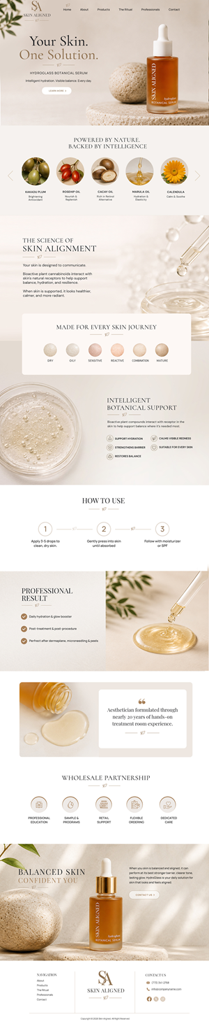 Web Design par Blue Sparrow pour Skin Aligned  | Design : #37258344