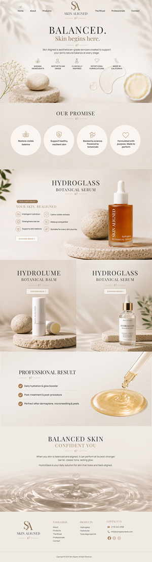 Web Design par Blue Sparrow pour Skin Aligned  | Design : #37258349