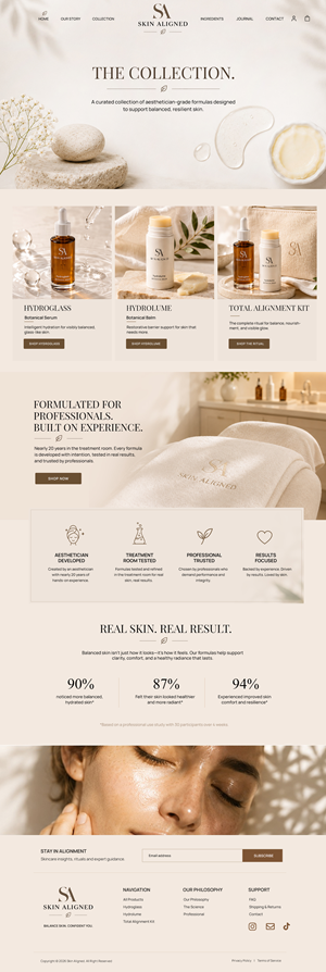 Diseño Web por Blue Sparrow para Skin Aligned  | Diseño: #37262999