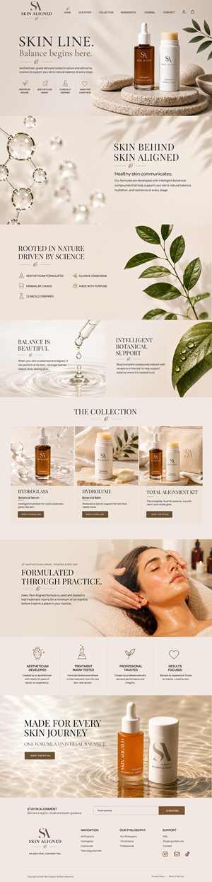 Web Design par Blue Sparrow pour Skin Aligned  | Design : #37266057