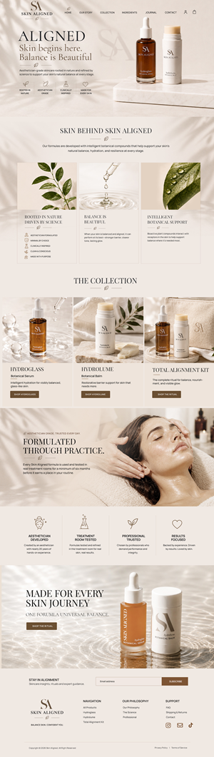 Web Design par Blue Sparrow pour Skin Aligned  | Design : #37271242