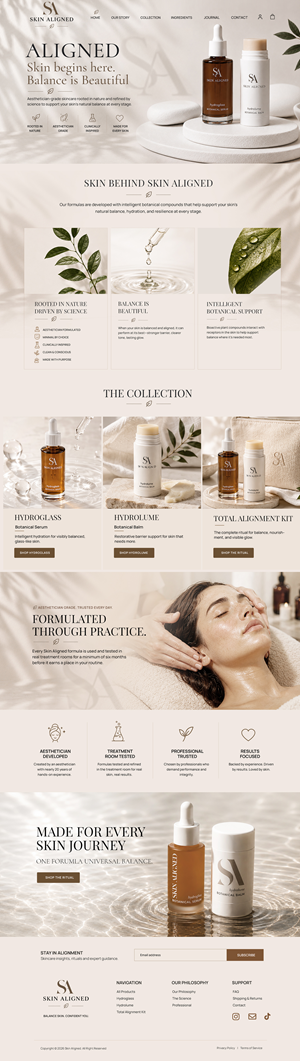 Web Design par Blue Sparrow pour Skin Aligned  | Design : #37271243