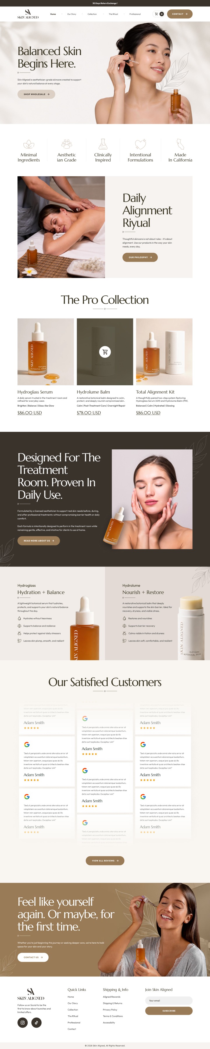 Web-Design von Hafsa Fatymah für Skin Aligned  | Design #37254861