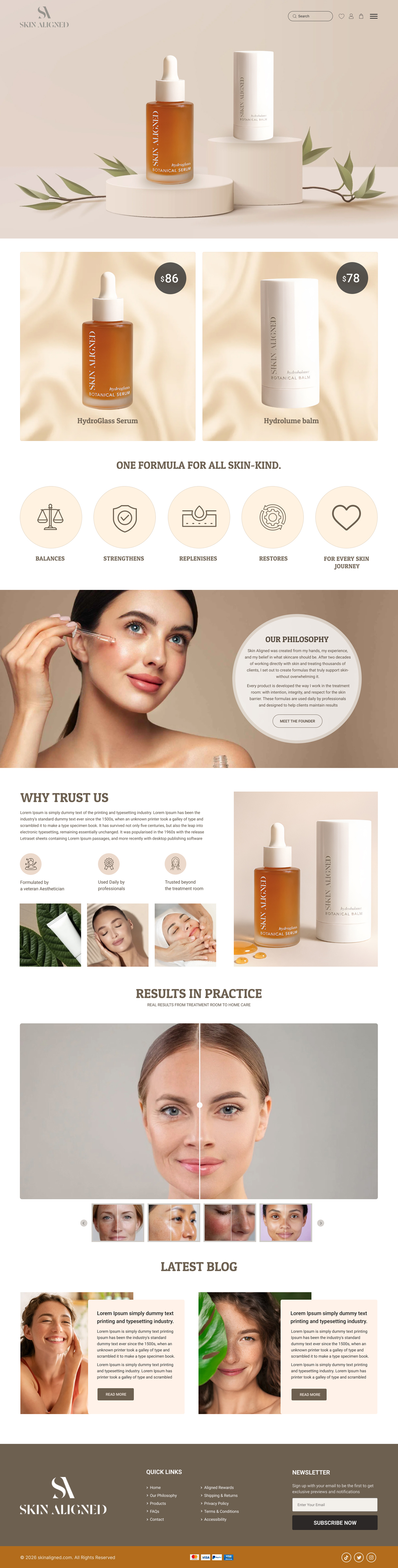 Diseño Web por Dream Logo Design para Skin Aligned  | Diseño #37259104