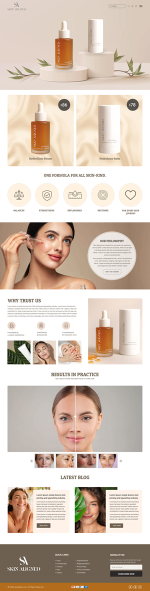 Diseño Web por Dream Logo Design para Skin Aligned  | Diseño: #37259104