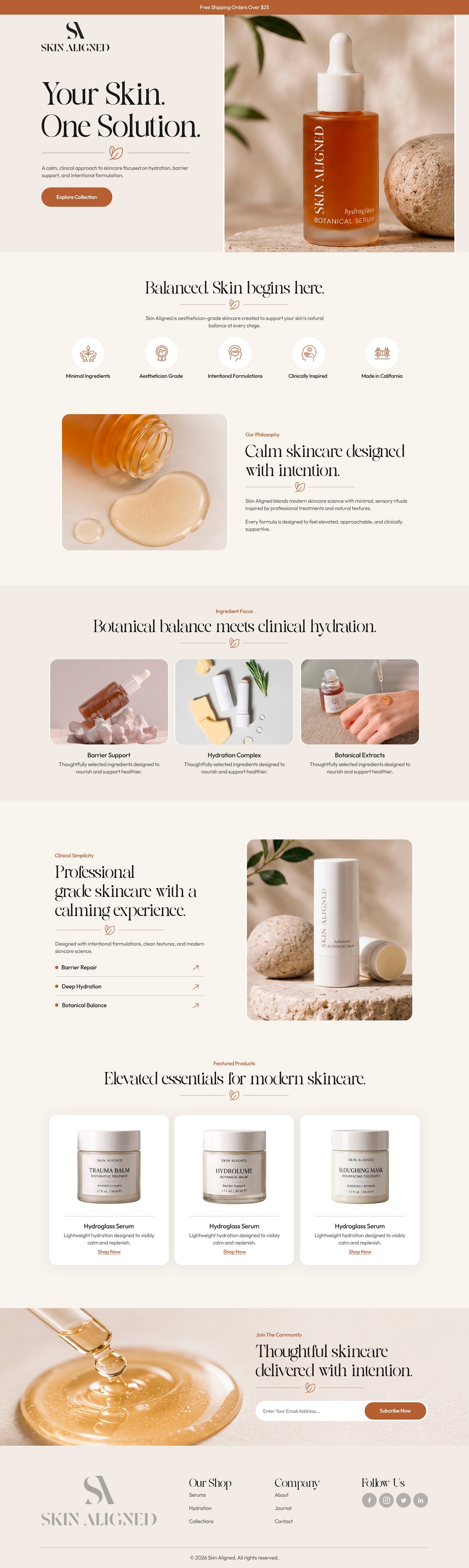 Web-Design von NZ Creatives für Skin Aligned  | Design #37259143