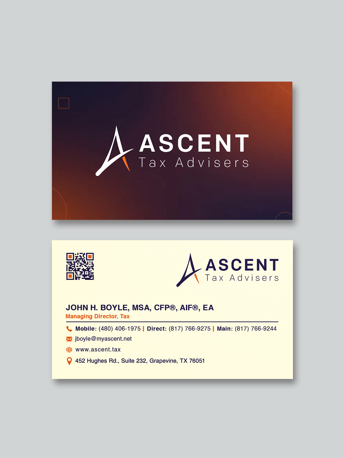 Business Card Design by Creative Moon Design for Ascent Tax Advisers | Design #37265078