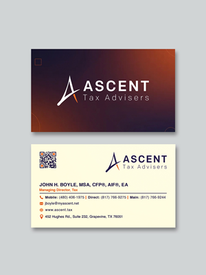 Business Card Design by Creative Moon Design for Ascent Tax Advisers | Design: #37265078