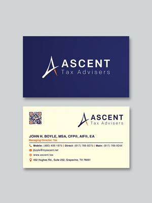 Business Card Design by Creative Moon Design for Ascent Tax Advisers | Design: #37265079