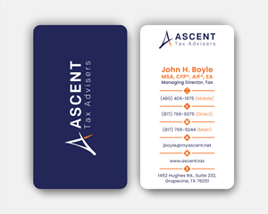 Business Card Design by DesignerShahadat for Ascent Tax Advisers | Design: #37265310