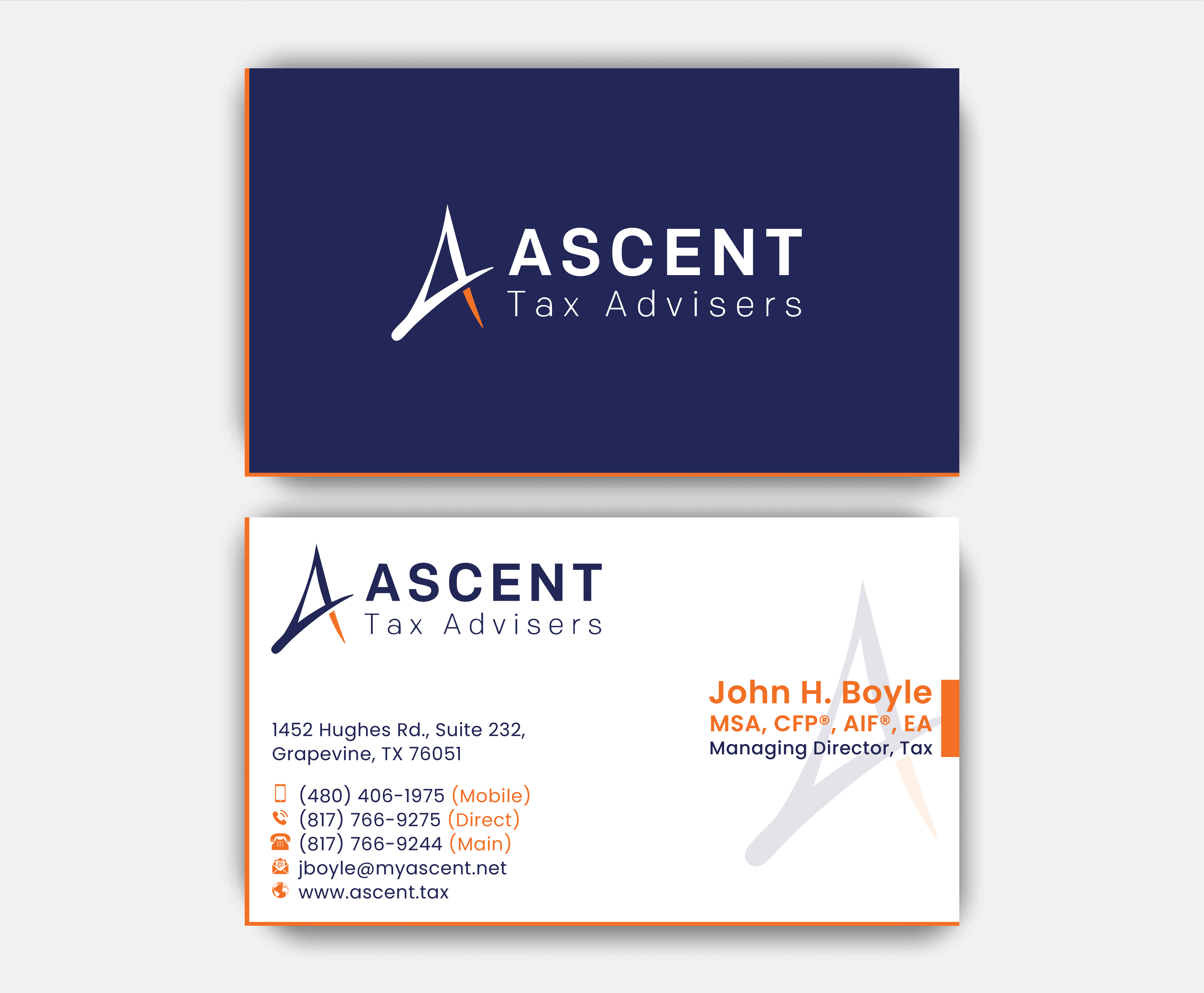 Business Card Design by DesignerShahadat for Ascent Tax Advisers | Design #37265327