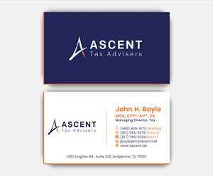 Business Card Design by DesignerShahadat for Ascent Tax Advisers | Design: #37265362