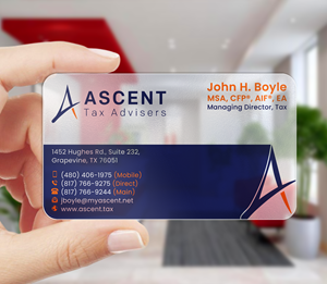 Business Card Design by DesignerShahadat for Ascent Tax Advisers | Design: #37265393