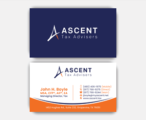 Business Card Design by DesignerShahadat for Ascent Tax Advisers | Design: #37268085