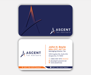 Business Card Design by DesignerShahadat for Ascent Tax Advisers | Design: #37268089