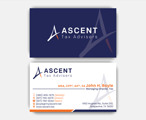 Business Card Design by DesignerShahadat for Ascent Tax Advisers | Design: #37268433