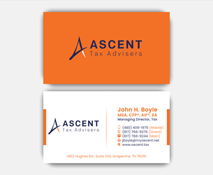 Business Card Design by DesignerShahadat for Ascent Tax Advisers | Design: #37268437