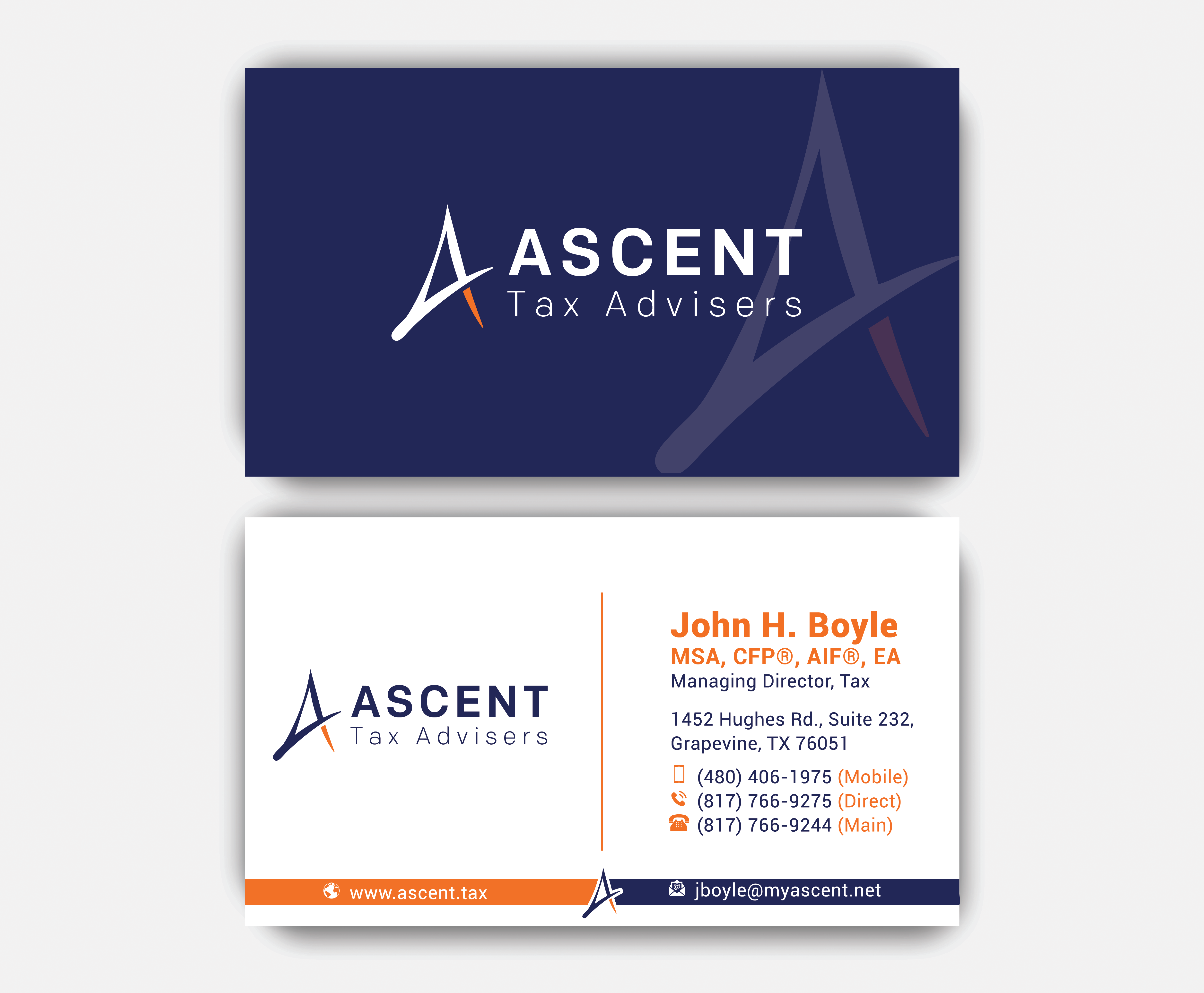 Business Card Design by DesignerShahadat for Ascent Tax Advisers | Design #37269170