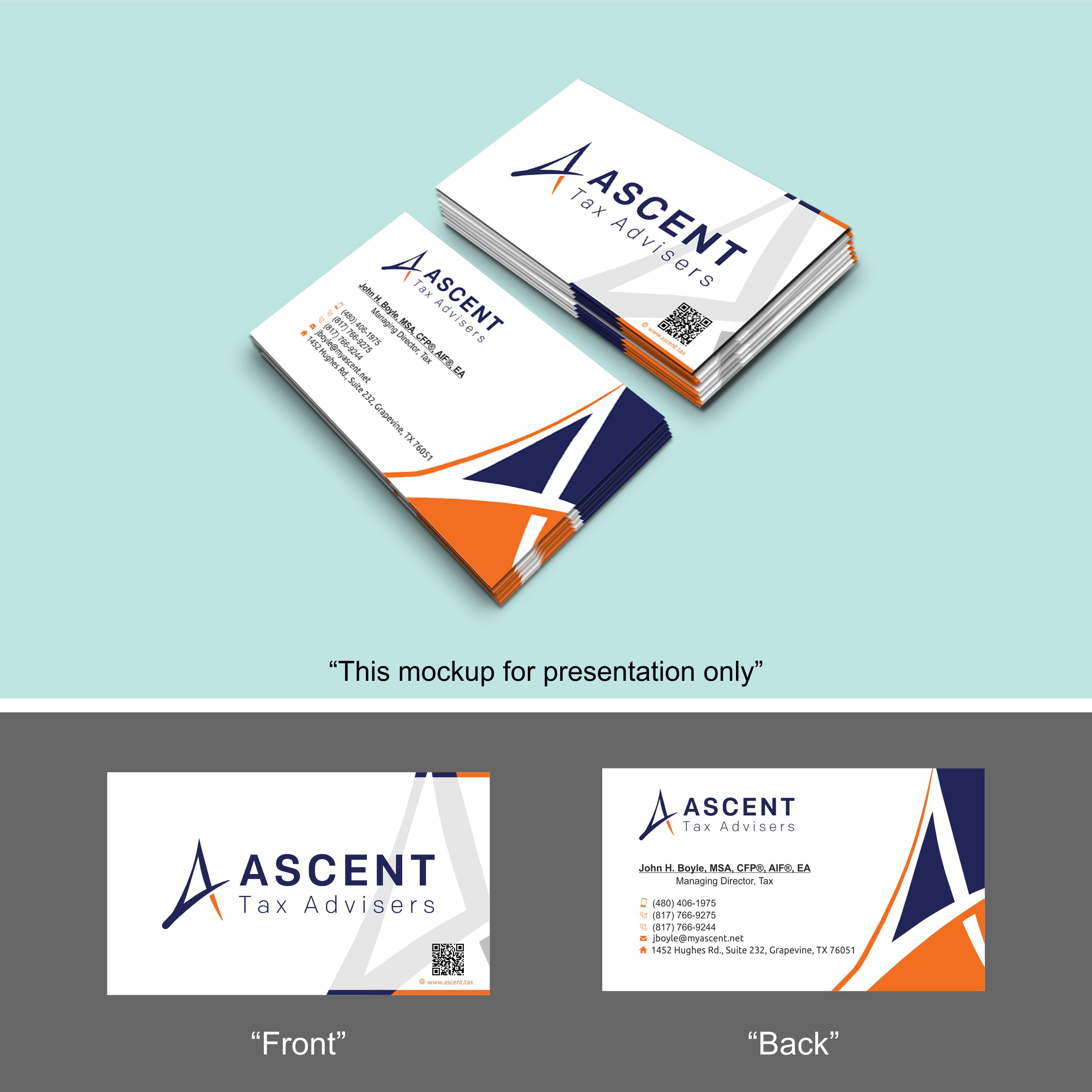 Business Card Design by dhanuboy for Ascent Tax Advisers | Design #37266020