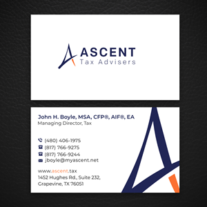 Business Card Design by Majed D for Ascent Tax Advisers | Design #37269780