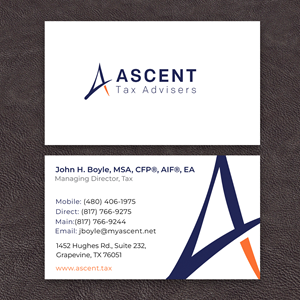 Business Card Design by Majed D for Ascent Tax Advisers | Design: #37269806
