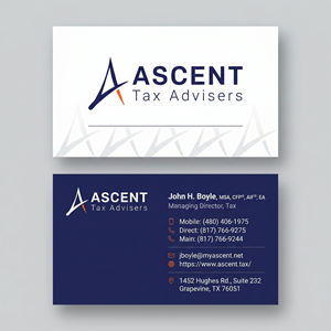 Business Card Design by Designz Zone for Ascent Tax Advisers | Design #37265200