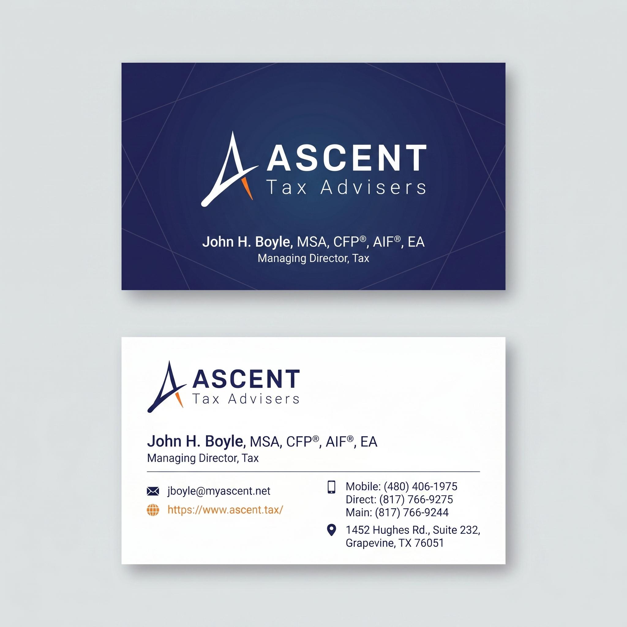 Business Card Design by Designz Zone for Ascent Tax Advisers | Design #37265201