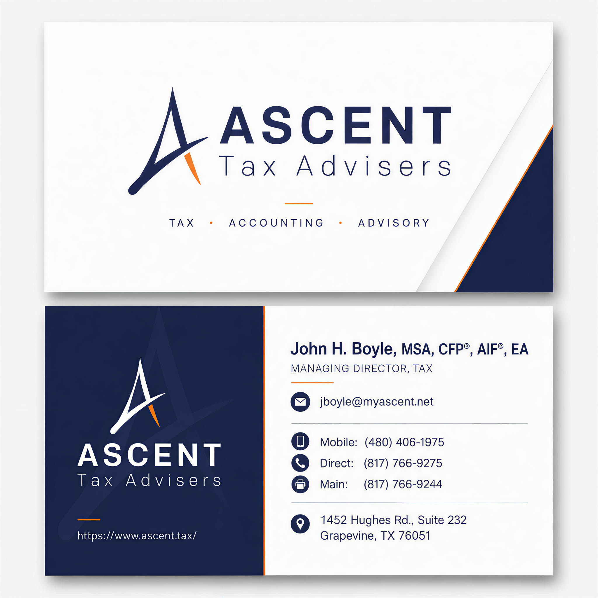 Business Card Design by Designz Zone for Ascent Tax Advisers | Design #37265202