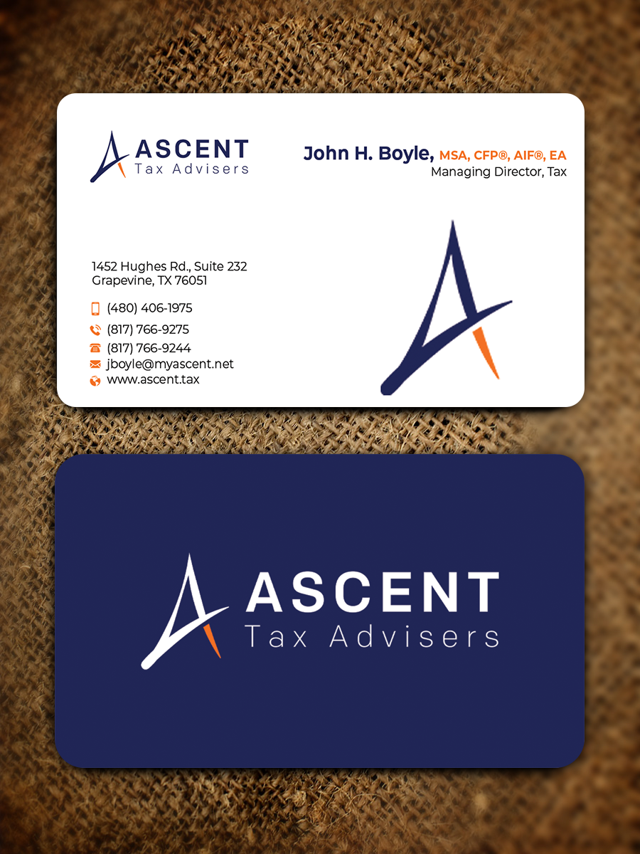 Diseño de Tarjeta de Presentación por Md. Abuhanifa para Ascent Tax Advisers | Diseño #37265455