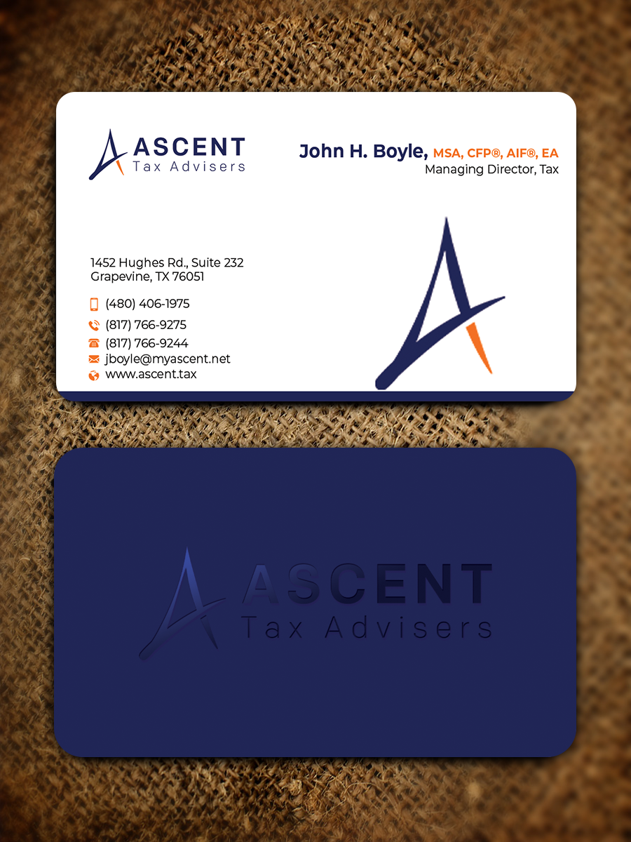 Business Card Design by Md. Abuhanifa for Ascent Tax Advisers | Design #37265481