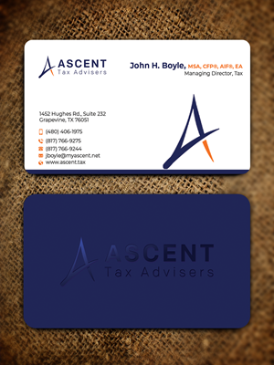 Business Card Design by Md. Abuhanifa for Ascent Tax Advisers | Design: #37265481