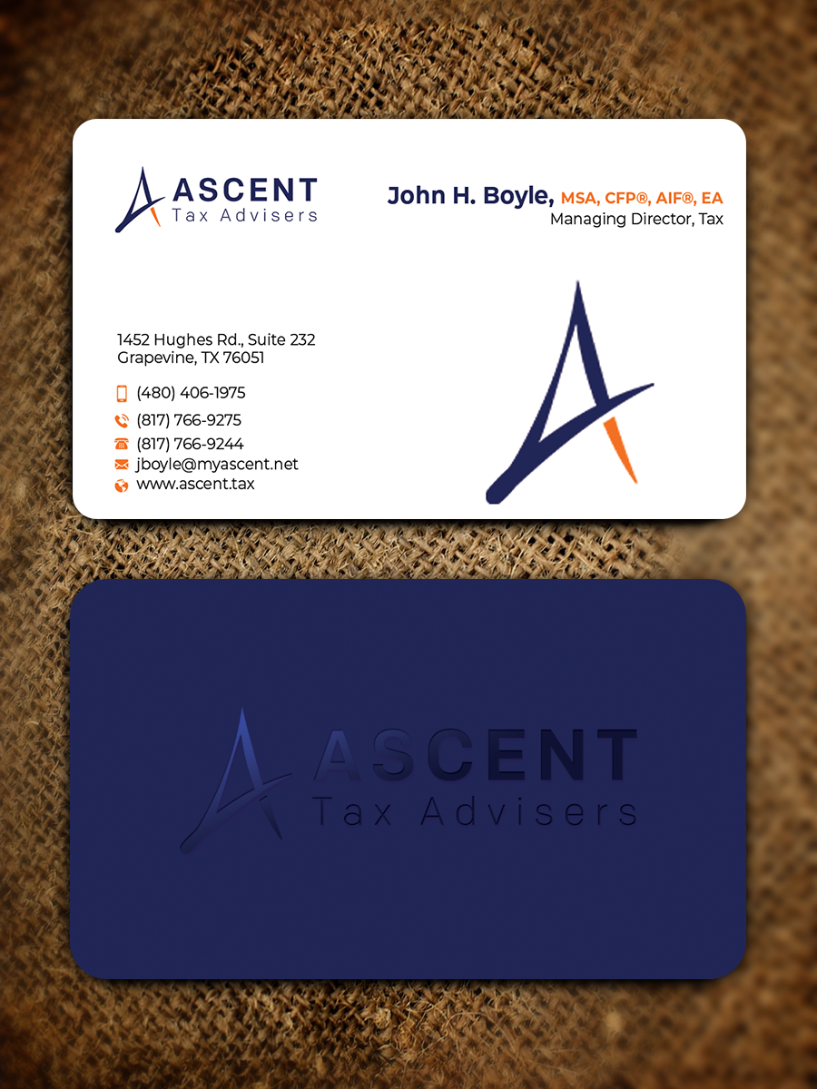 Business Card Design by Md. Abuhanifa for Ascent Tax Advisers | Design #37265482