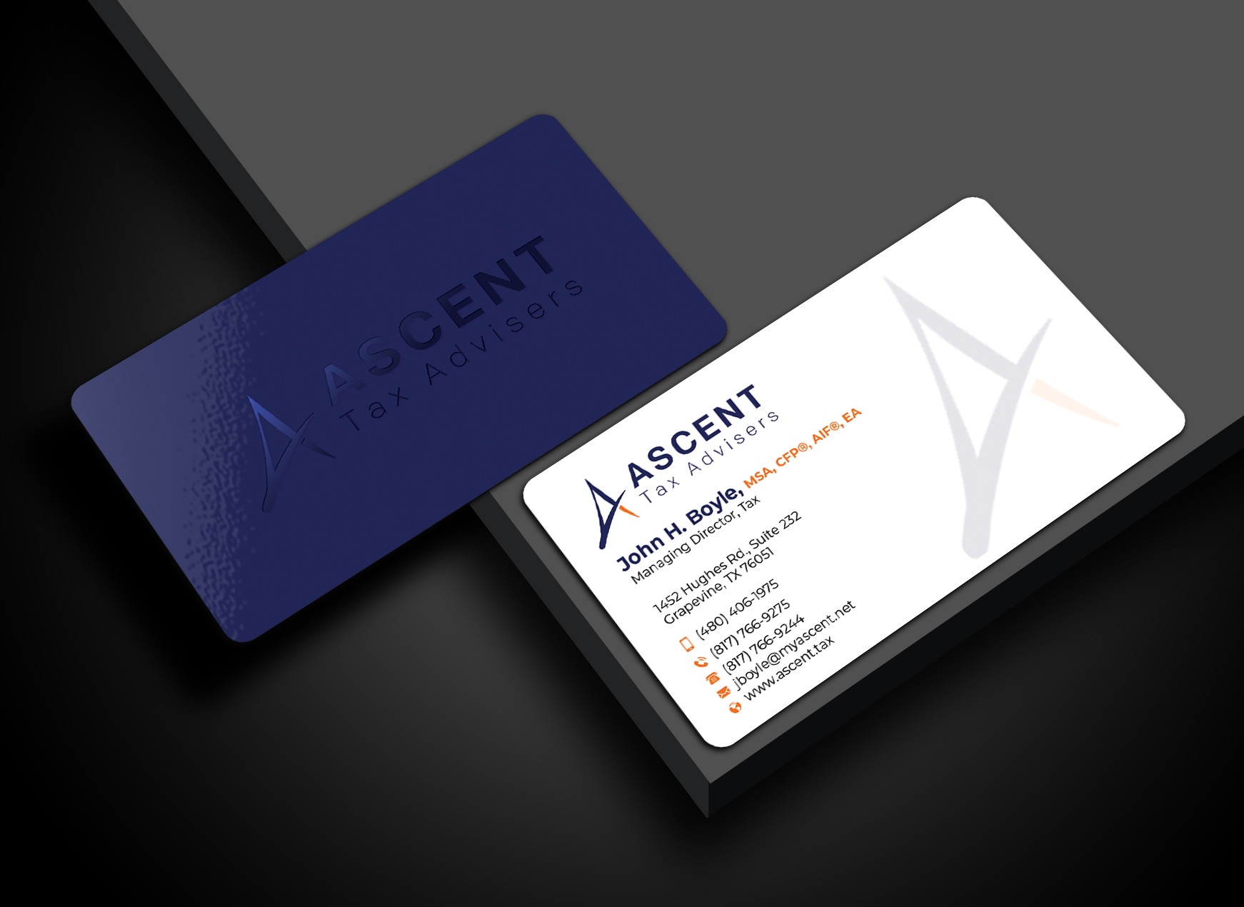 Diseño de Tarjeta de Presentación por Md. Abuhanifa para Ascent Tax Advisers | Diseño #37265491