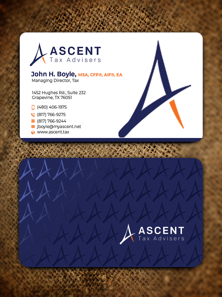 Diseño de Tarjeta de Presentación por Md. Abuhanifa para Ascent Tax Advisers | Diseño #37265502