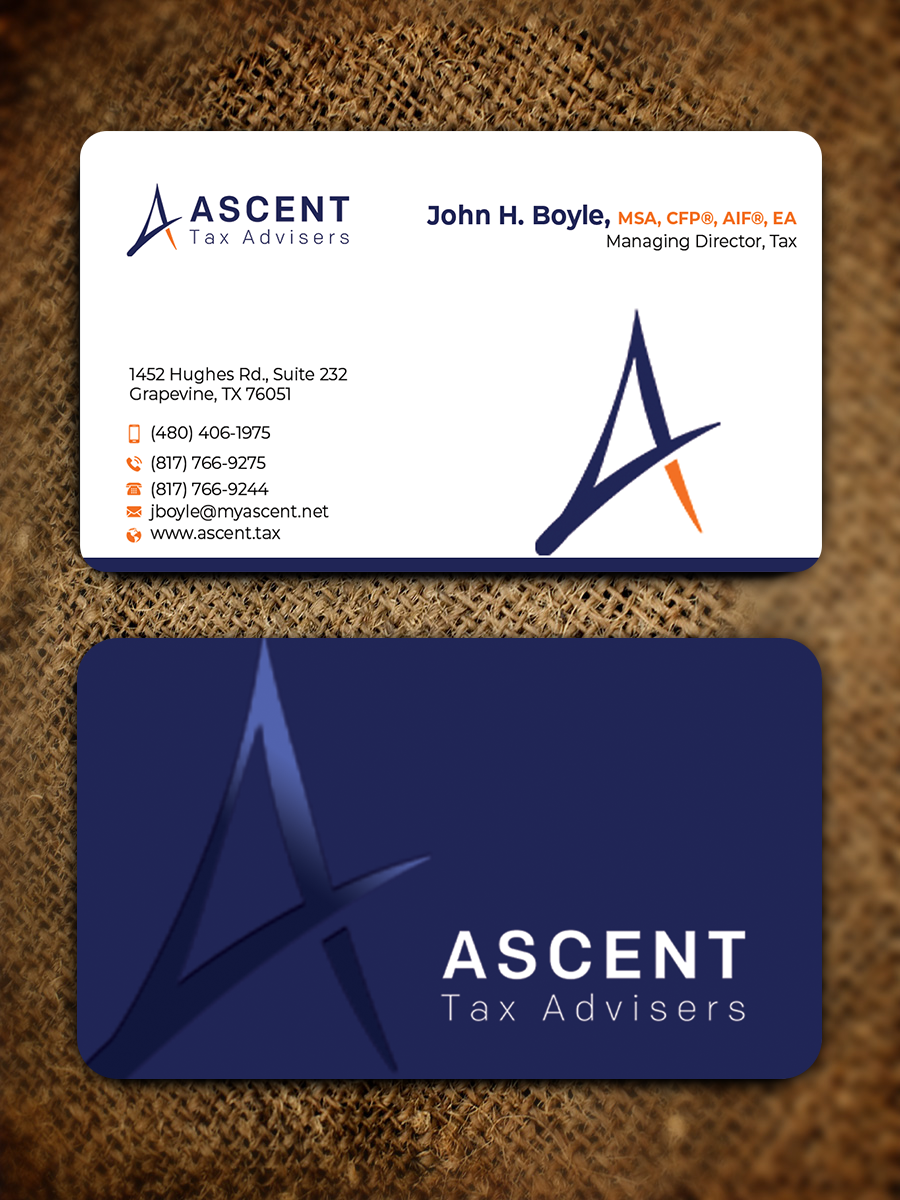 Business Card Design by Md. Abuhanifa for Ascent Tax Advisers | Design #37265520