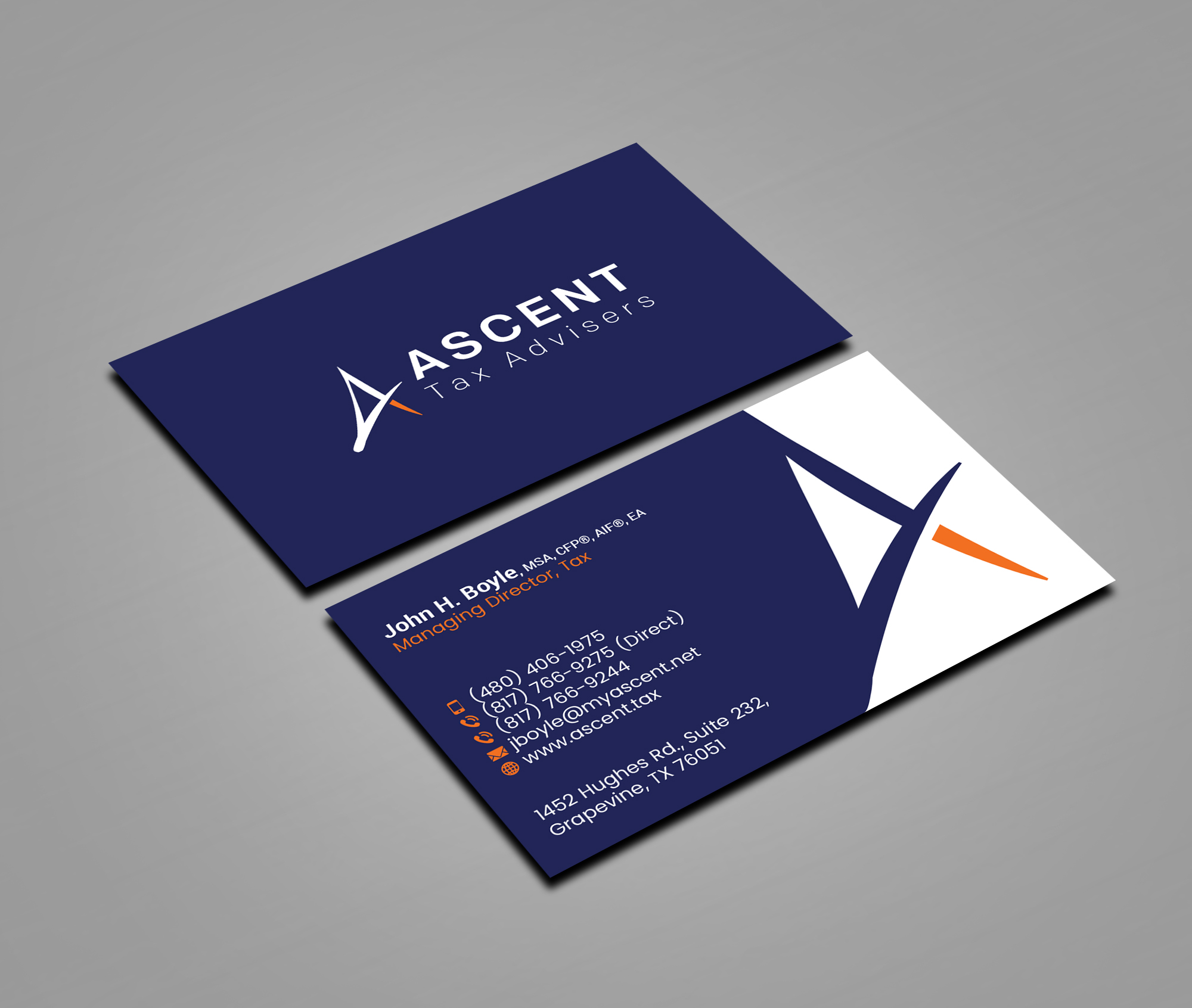 Business Card Design by Creations Box 2015 for Ascent Tax Advisers | Design #37268825