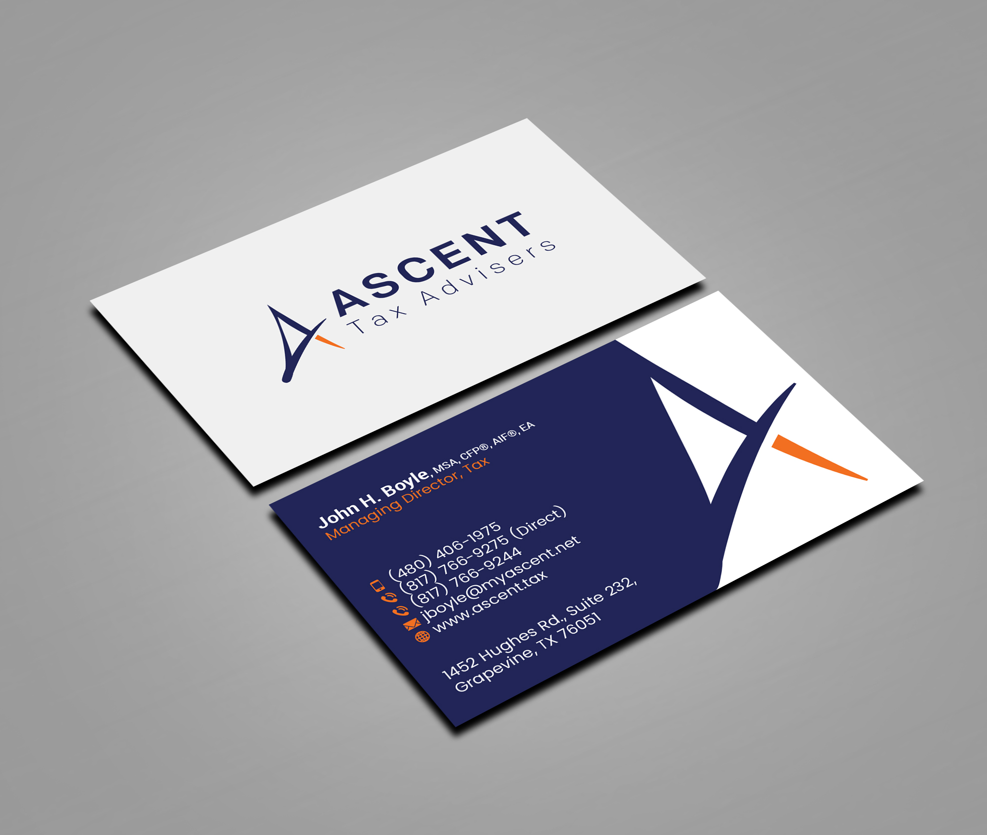 Business Card Design by Creations Box 2015 for Ascent Tax Advisers | Design #37268826