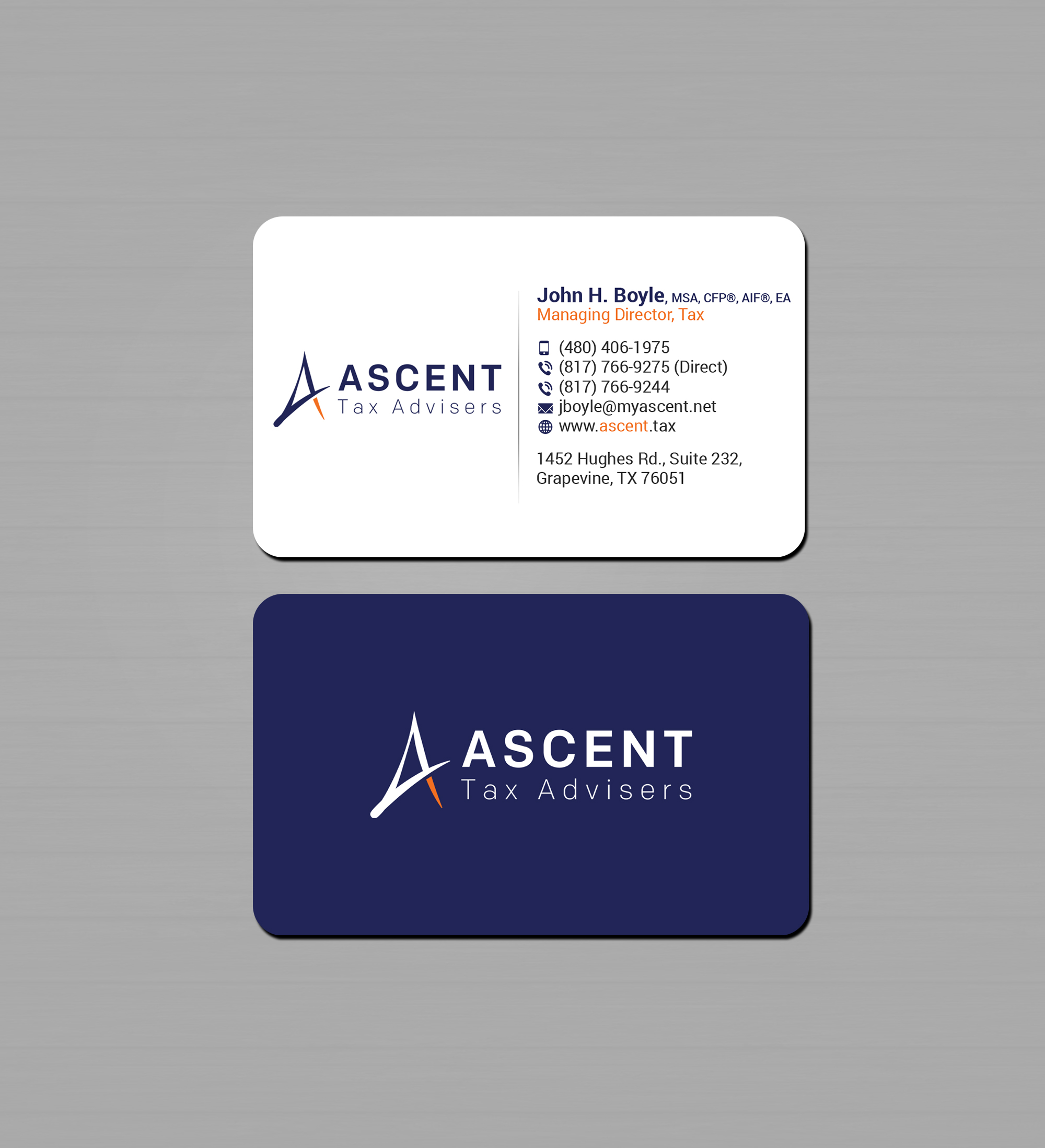 Business Card Design by Creations Box 2015 for Ascent Tax Advisers | Design #37268830